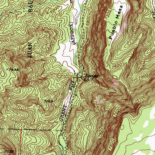 Topographic Map of Wade Spring, NM