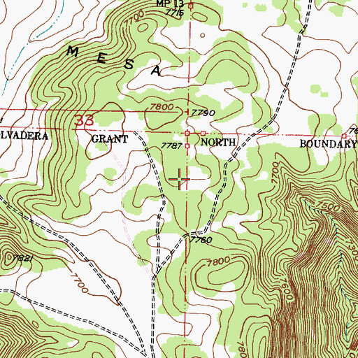 Topographic Map of Barranca Mesa Trick Tank, NM
