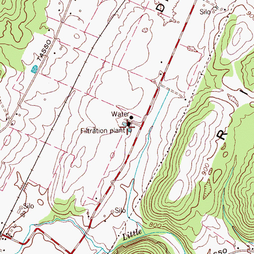 Topographic Map of Cleveland Filtration Plant, TN