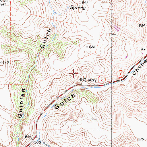 Topographic Map of Hagemann Ranch Quarry, CA