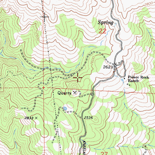 Topographic Map of Hansen Quarry, CA