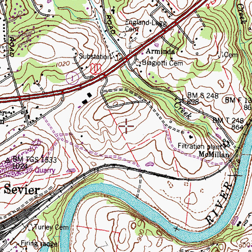 Topographic Map of Poplar View Landfill, TN
