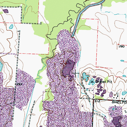 Topographic Map of Frank Road Landfill, TN