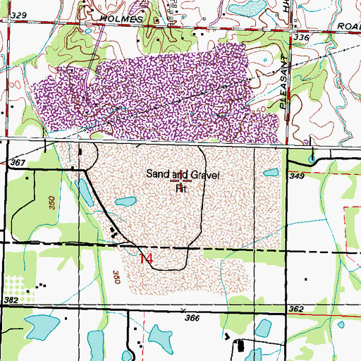 Topographic Map of South Shelby Landfill, TN