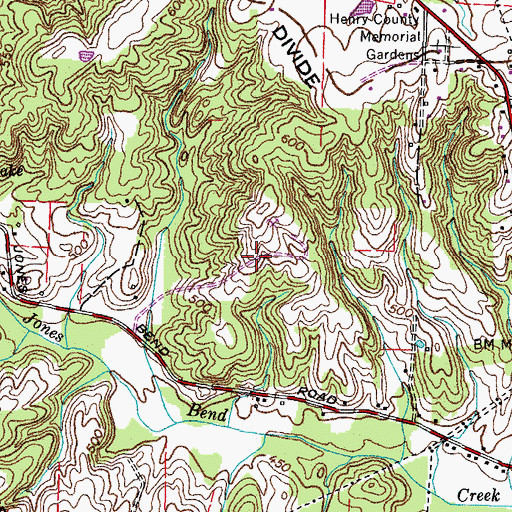 Topographic Map of Paris - Henry County Landfill, TN