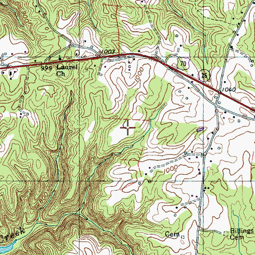 Topographic Map of DeKalb County Landfill, TN