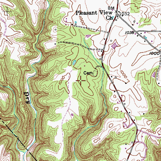 Topographic Map of Putnam County Landfill, TN