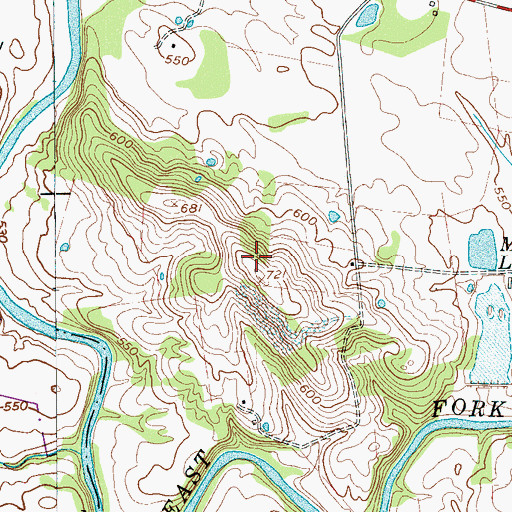 Topographic Map of Rutherford County Landfill, TN