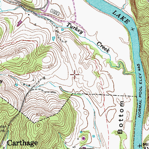 Topographic Map of Smith County Landfill, TN