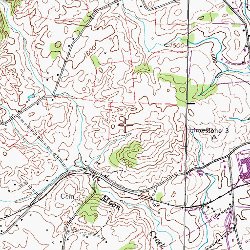 Topographic Map of Greeneville City Landfill, TN