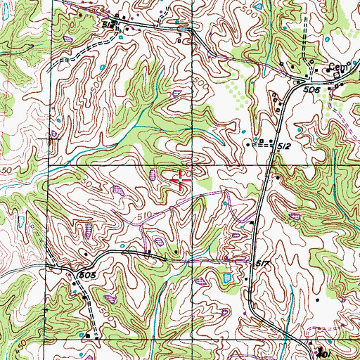 Topographic Map of Lauderdale County Landfill, TN