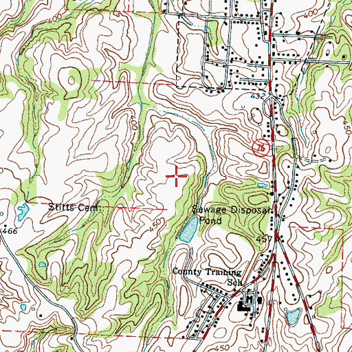 Topographic Map of Fayette County Landfill, TN