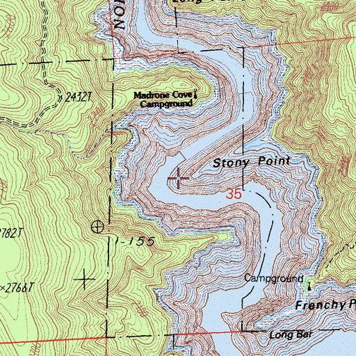 Topographic Map of Stony Point, CA