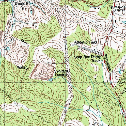 Topographic Map of Birchwood Landfill, TN