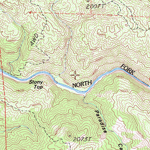 Topographic Map of Stony Top, CA