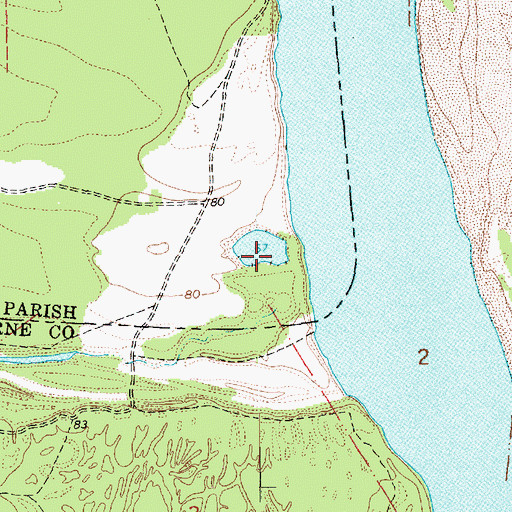 Topographic Map of Dishroon Post Light, LA