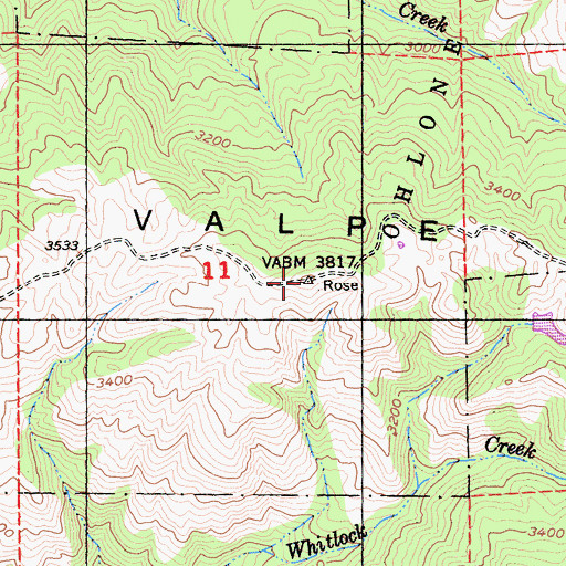 Topographic Map of Rose Peak, CA
