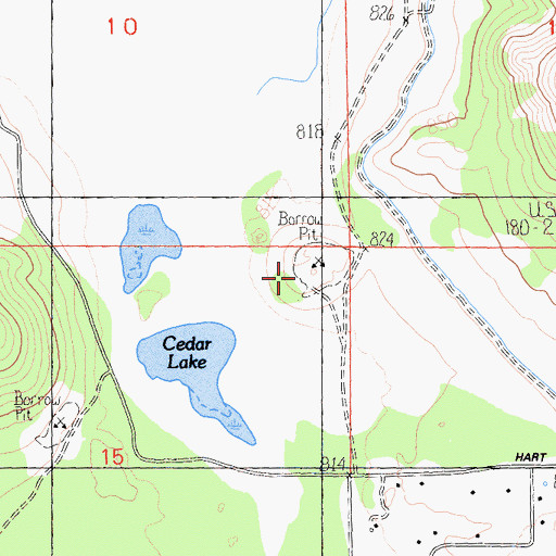 Topographic Map of Hart Quarry, CA