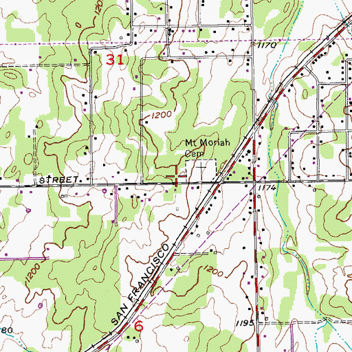Topographic Map of Ewing Cemetery, OK