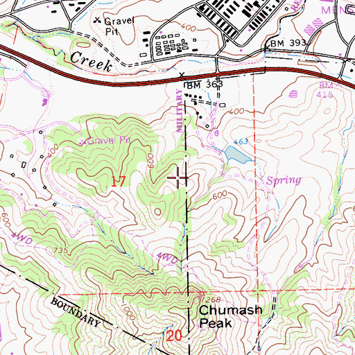 Topographic Map of Homeplace Pit, CA