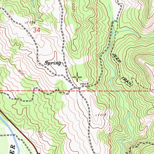 Topographic Map of Hopland Quarry, CA