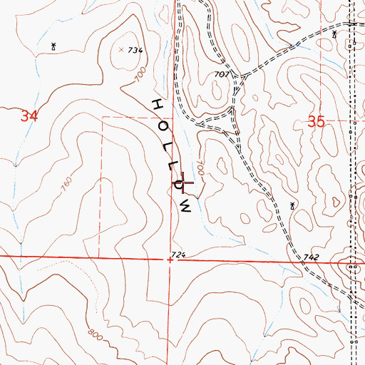 Topographic Map of Hungry Hollow Borrow Pit, CA