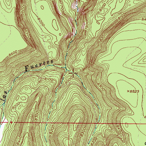 Topographic Map of Potrero Two Spring, NM