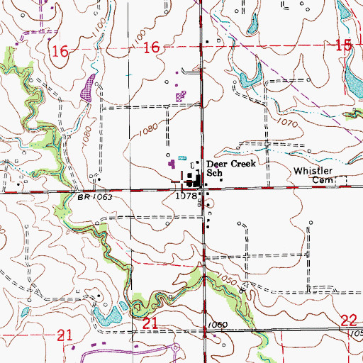 Topographic Map of Whisler (historical), OK