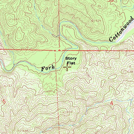 Topographic Map of Story Flat, CA
