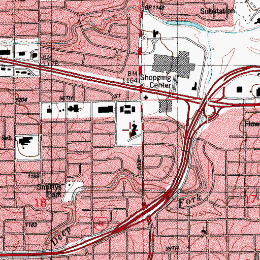 Topographic Map of Temple B'Nai Israel, OK