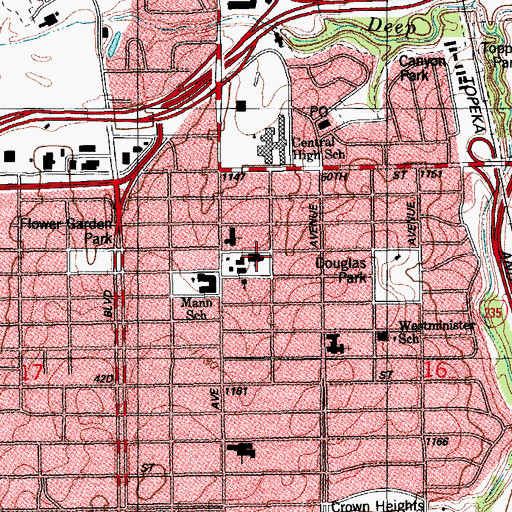 Topographic Map of Emanuel Synagogue, OK
