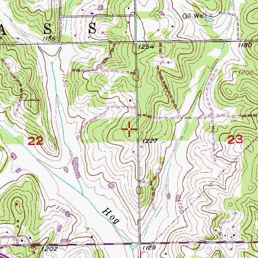 Topographic Map of New Hope Church Cemetery, OK