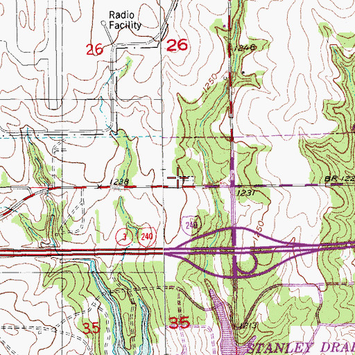 Topographic Map of Saint Martins Cemetery, OK