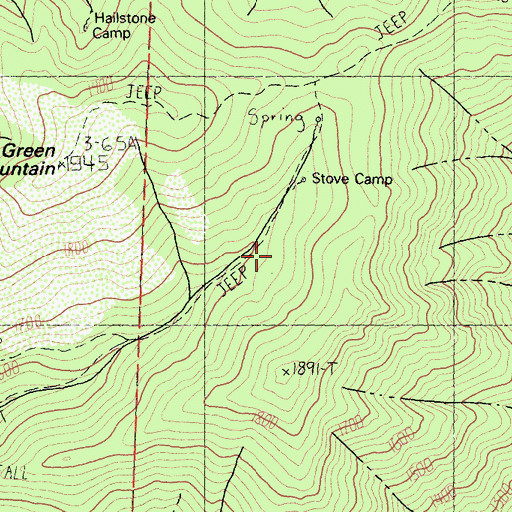 Topographic Map of Stove Camp, CA