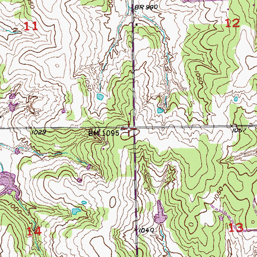 Topographic Map of Saint Paul Baptist Cemetery, OK