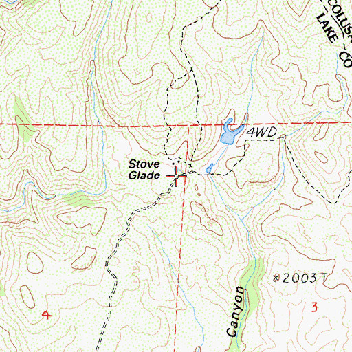 Topographic Map of Stove Glade, CA