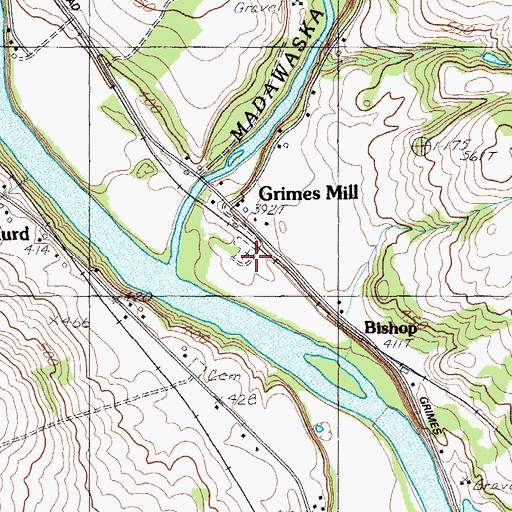 Topographic Map of Grimes Kelly Cemetery, ME