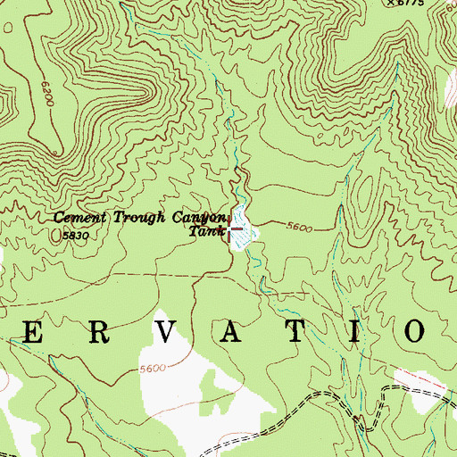 Topographic Map of Cement Trough Canyon Tank, AZ
