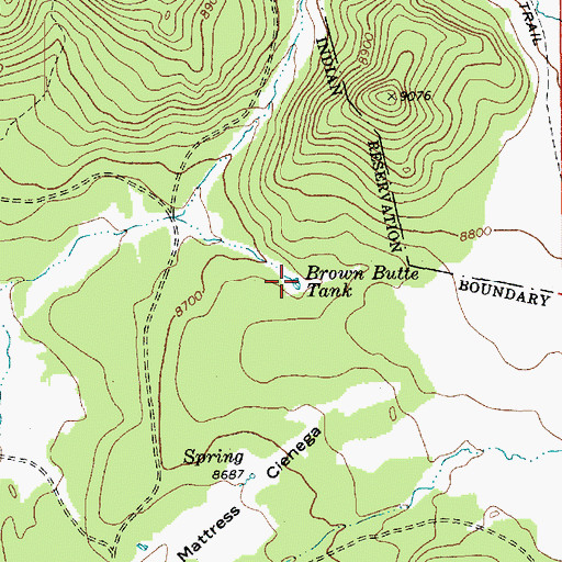 Topographic Map of Brown Butte Tank, AZ