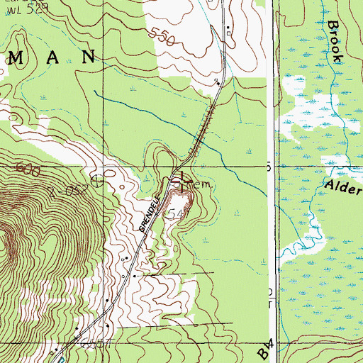 Topographic Map of Grendell Cemetery, ME