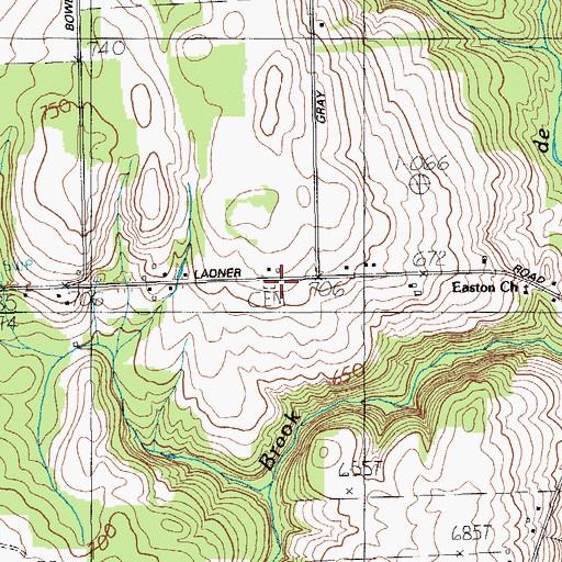 Topographic Map of Ladner Fuller Cemetery, ME