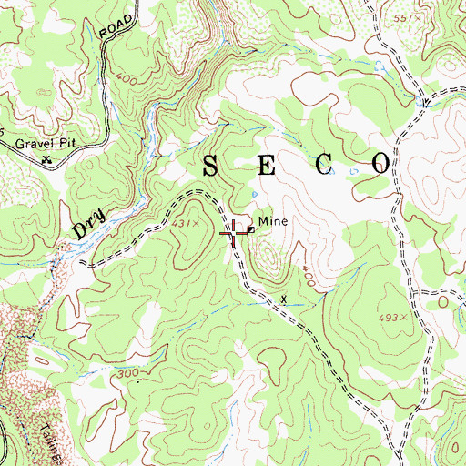Topographic Map of Ione Mine, CA
