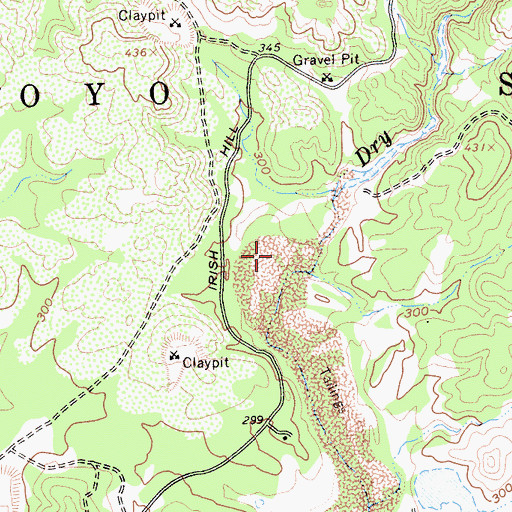 Topographic Map of Irish Hill Pit, CA