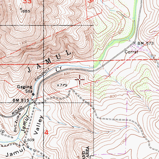 Topographic Map of Jamul Quarry, CA
