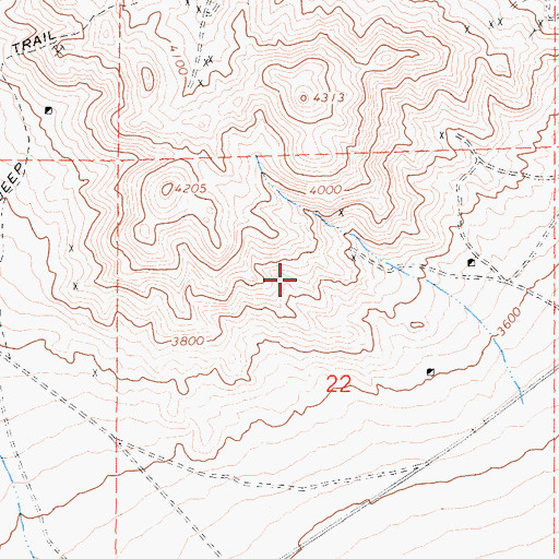 Topographic Map of Johannesburg Quarry, CA