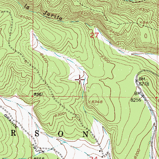 Topographic Map of Ortega Tank, NM