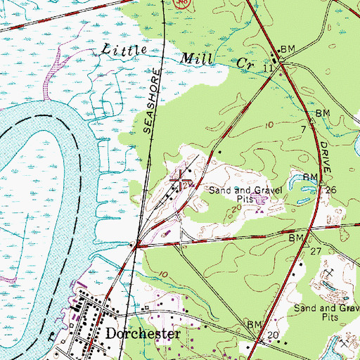 Topographic Map of Dorchester Pit, NJ