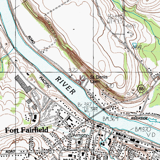 Topographic Map of Houghton Burial Ground, ME