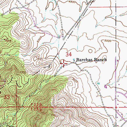 Topographic Map of Brown Canyon, AZ