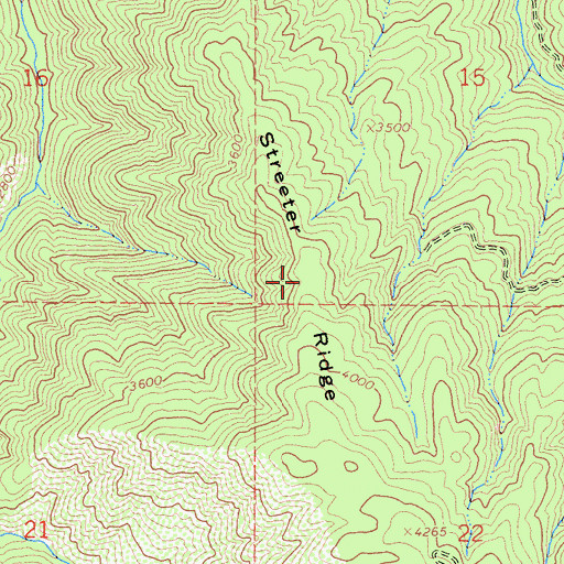 Topographic Map of Streeter Ridge, CA